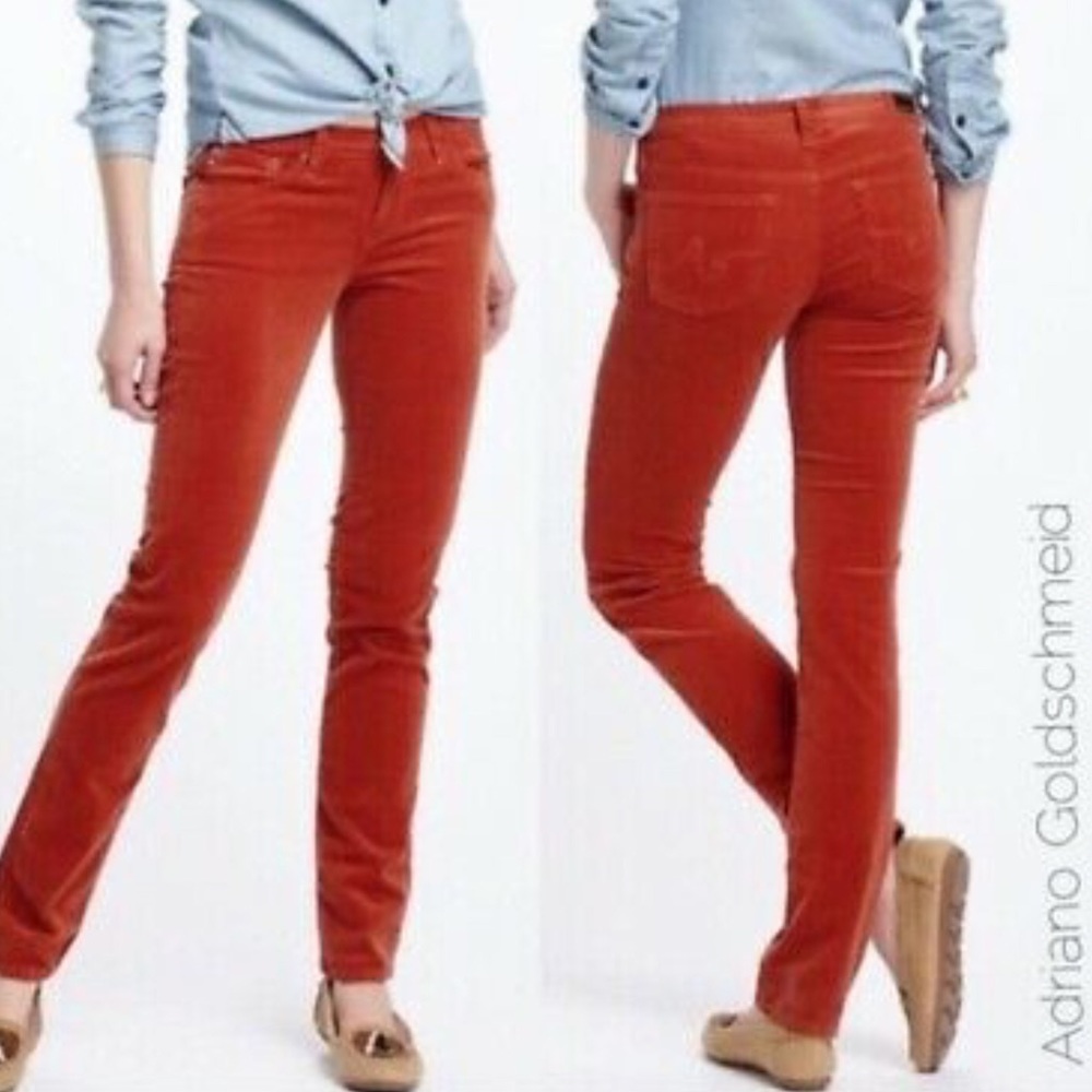AG Adriano Goldschmied Red Corduroy Skinny jeans